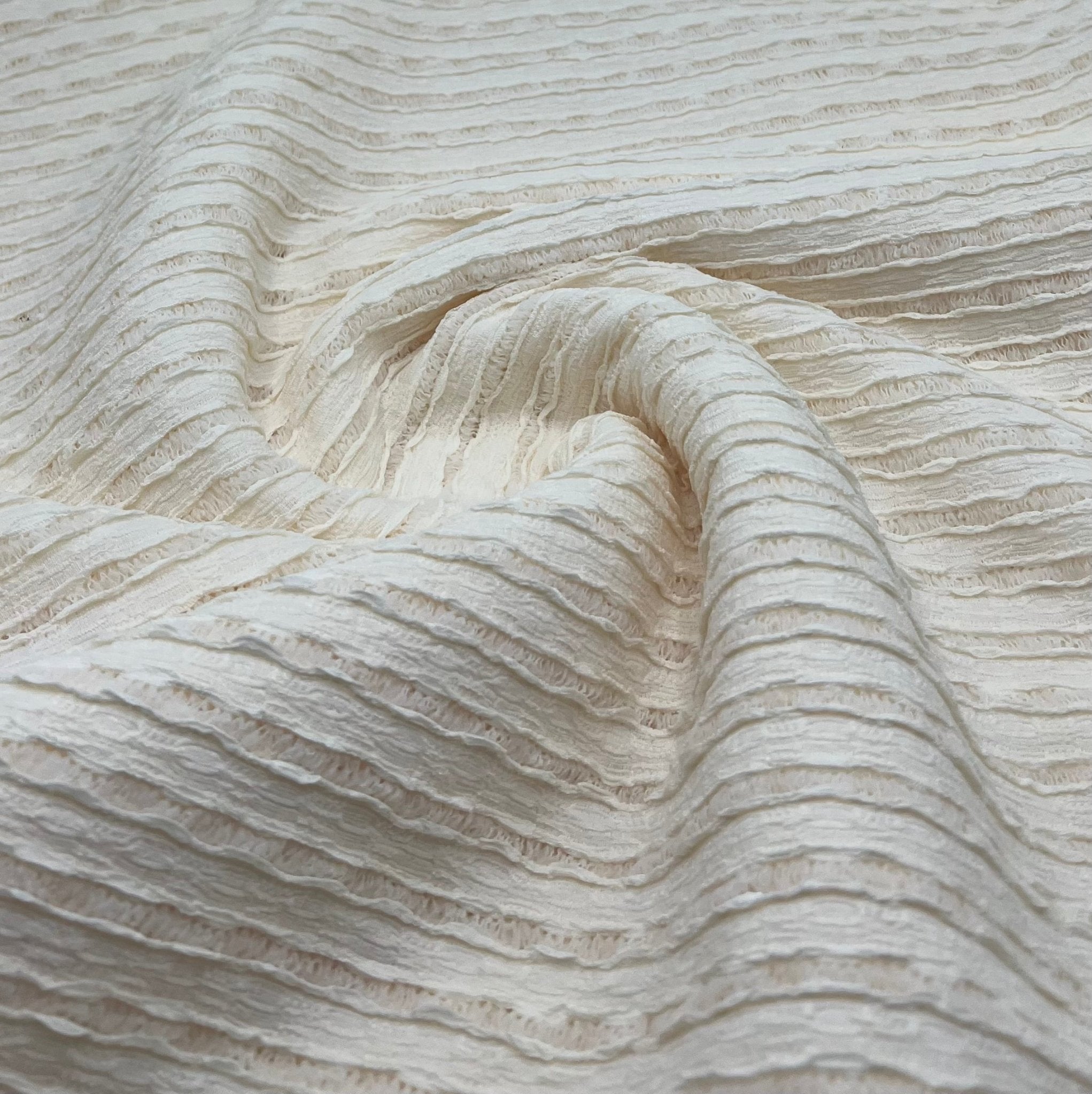 Cream Textured Stretch Dress Craft Fabric - T9 Fabrics